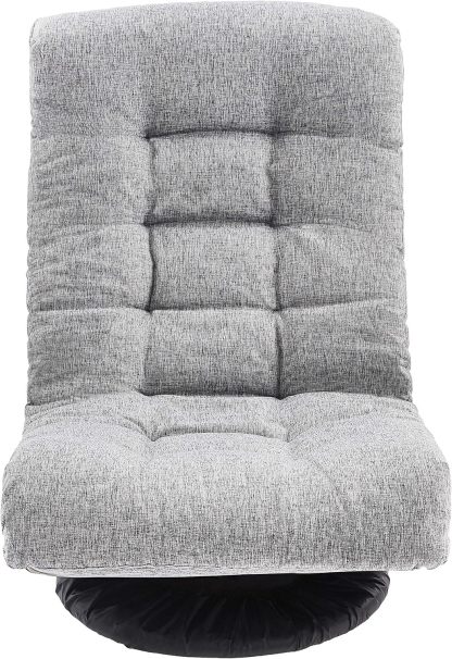 Amazon Basics - Silla giratoria de espuma con reposacabezas, ajustable, color gris
