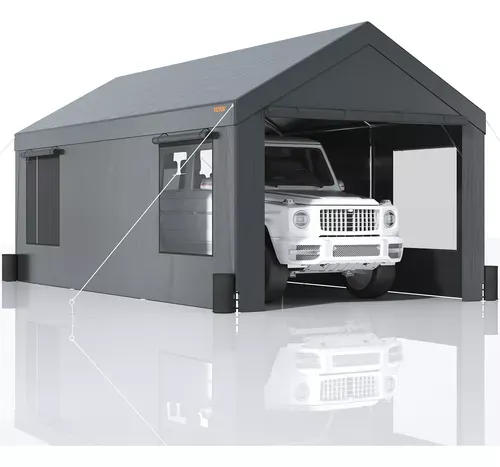 Vevor Toldo Para Automóvil Toldo Para Cochera 12 X 20ft Gris