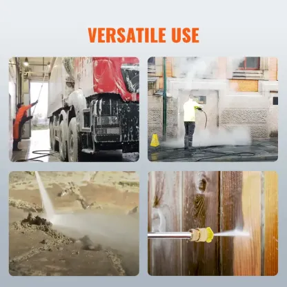 Hidrolavadora a gasolina VEVOR, 4400 PSI, 4.0 GPM, con bomba de cobre, pistola pulverizadora y lanza de extensión, 5 boquillas de conexión rápida, para limpiar coches, casas, entradas de vehículos y patios.