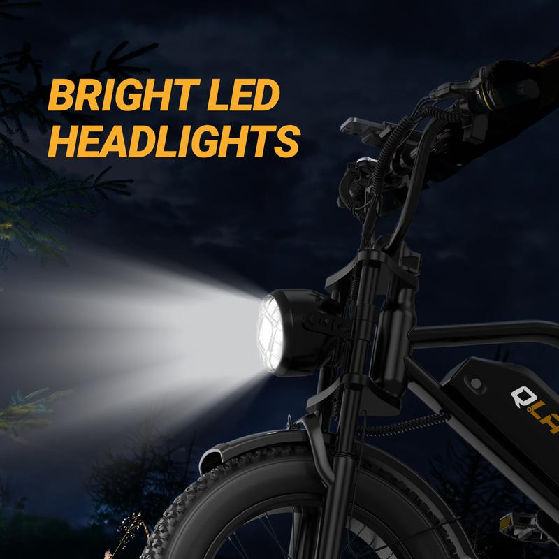 Bicicleta Eléctrica 1500W Pico | Velocidad hasta 50 km/h | Autonomía 65–110 km | Batería 48V 20Ah Extraíble | Suspensión Completa | Asiento Doble | Llantas Fat 20"