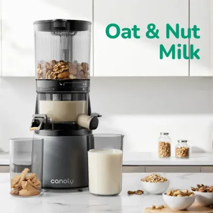 Licuadora de prensado en frío CL C16, boca de alimentación extra ancha de 15 cm, coladores 3 en 1 (jugo, sorbete y leche vegetal), potente motor de CA sin escobillas, sistema de precorte automático, máquina de licuado libre de BPA.