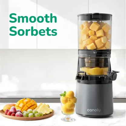 Licuadora de prensado en frío CL C16, boca de alimentación extra ancha de 15 cm, coladores 3 en 1 (jugo, sorbete y leche vegetal), potente motor de CA sin escobillas, sistema de precorte automático, máquina de licuado libre de BPA.