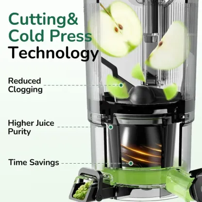 Licuadora de prensado en frío CL C16, boca de alimentación extra ancha de 15 cm, coladores 3 en 1 (jugo, sorbete y leche vegetal), potente motor de CA sin escobillas, sistema de precorte automático, máquina de licuado libre de BPA.