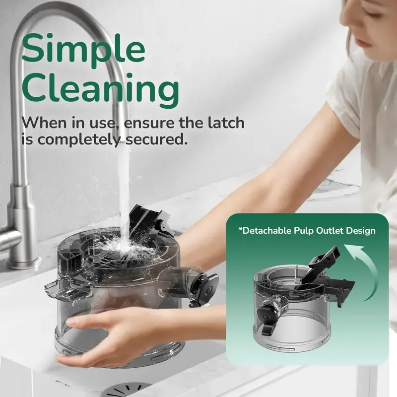 Licuadora de prensado en frío CL C16, boca de alimentación extra ancha de 15 cm, coladores 3 en 1 (jugo, sorbete y leche vegetal), potente motor de CA sin escobillas, sistema de precorte automático, máquina de licuado libre de BPA.
