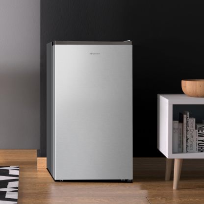 Hisense RR33D6AGX1- Frigobar,3.3 pies cúbicos,Gris | Estantes Para Botellas de 2 Litros, Termostato Ajustable, Congelador Independiente, 48x45x84cm(AnchoxLargoxAlto)
