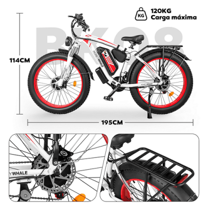 Bicicleta Eléctrica de montaña Honey Whale BK08 Rojo