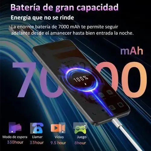 Cubot Note 60 Dual SIM 128 GB Azul 16 GB (6 GB + 10 GB ampliados) RAM Android 15 Pantalla 7,2" 120 Hz Batería 7000 mAh Cámara Triple 48 MP Protección IP65 A