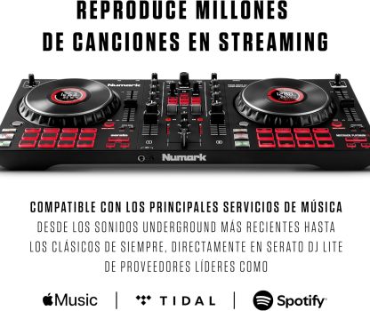 Numark Mixtrack Platinum FX Controlador DJ Para Serato DJ Con Control de 4 Secciones, Mezclador DJ, Interfaz de Audio Incorporada, Pantallas en Las Ruedas de Selección y Paletas de Efectos
