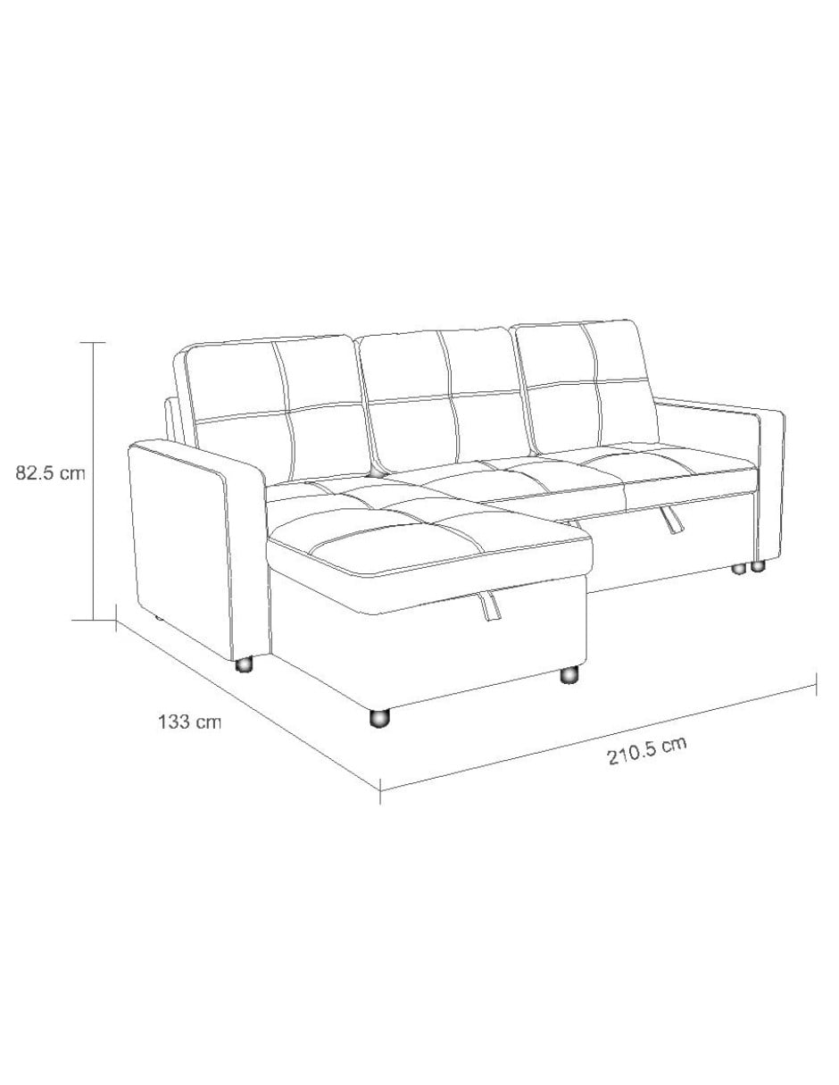 SOFÁ CAMA CON ALMACENAMIENTO TRIBECA GRIS CLARO