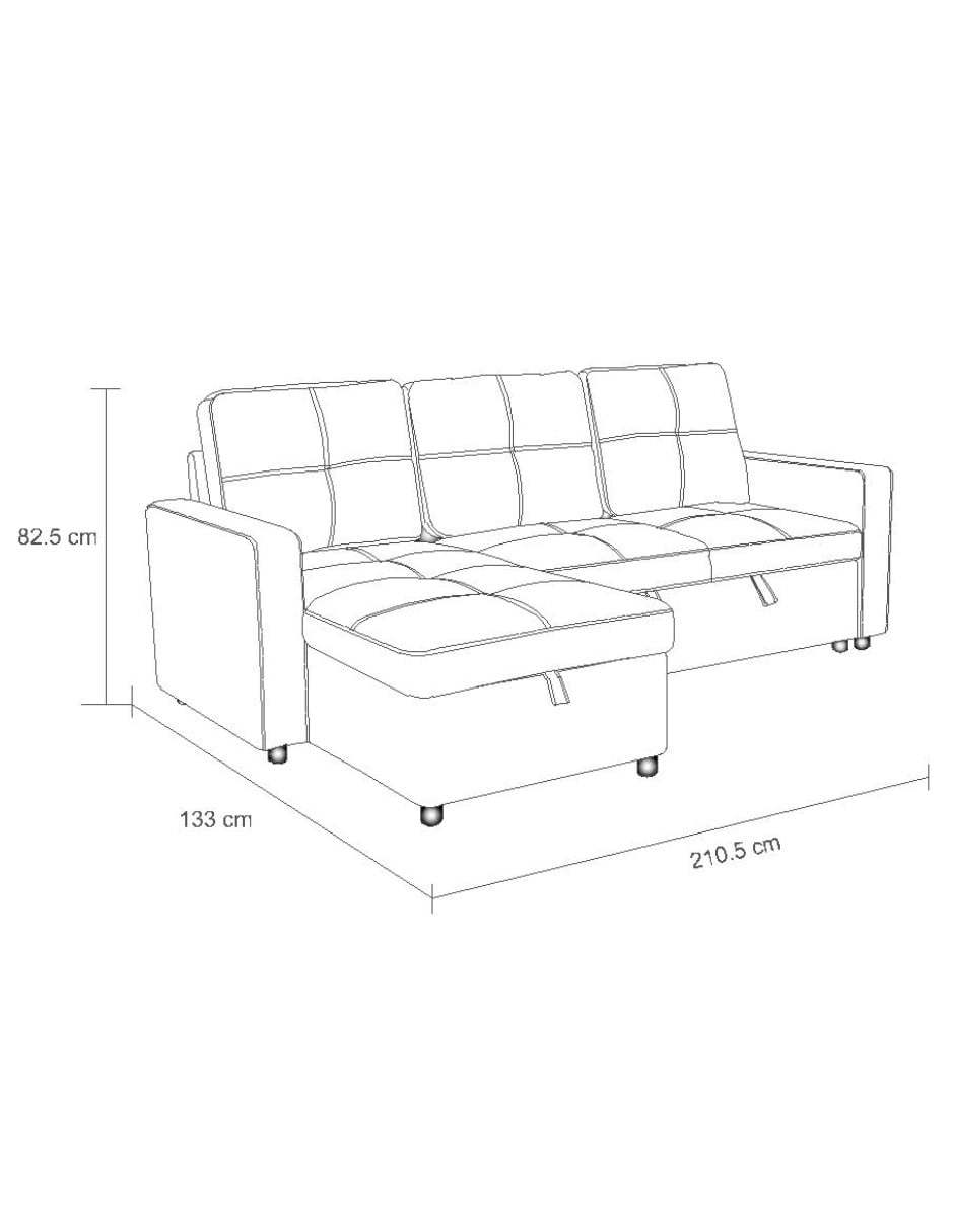 SOFÁ CAMA CON ALMACENAMIENTO TRIBECA GRIS CLARO