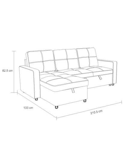 SOFÁ CAMA CON ALMACENAMIENTO TRIBECA GRIS CLARO