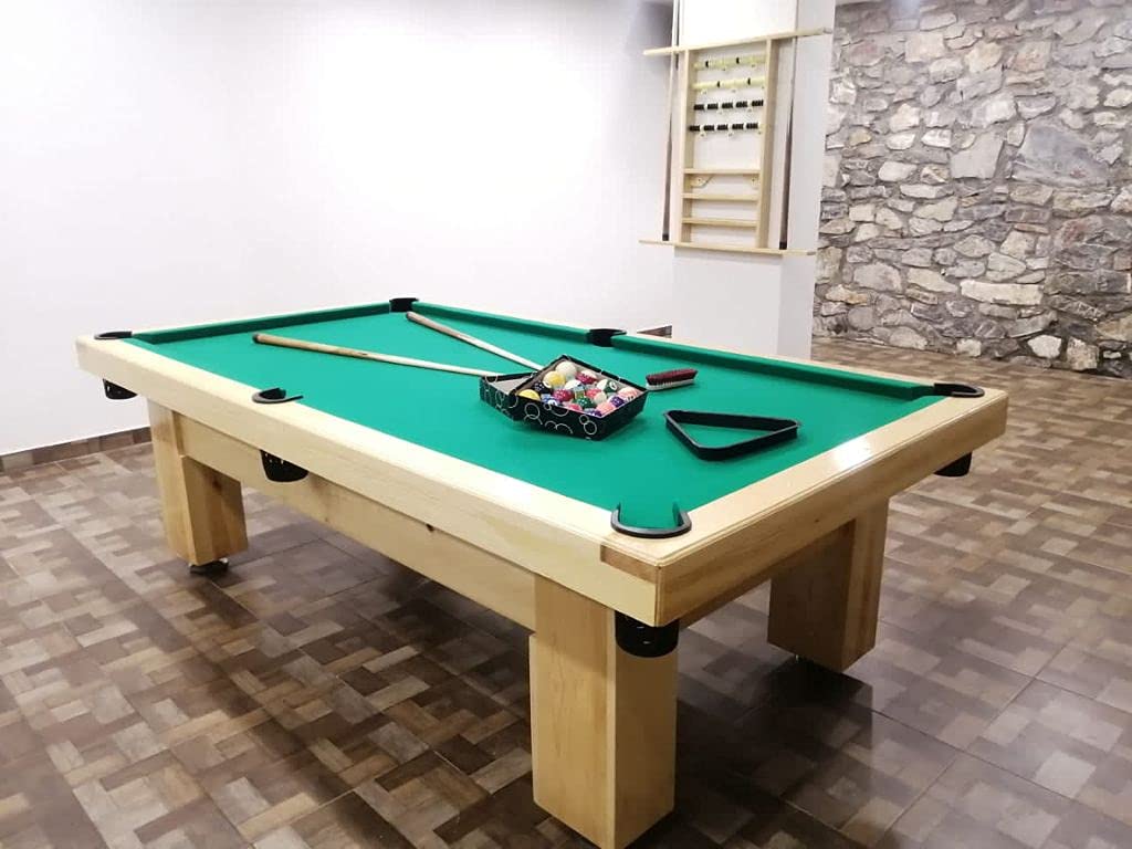 MESA DE BILLAR PROFESIONAL PARA CASA O NEGOCIO. USO RUDO MADERA 100% PINO (PAÑO ROJO)