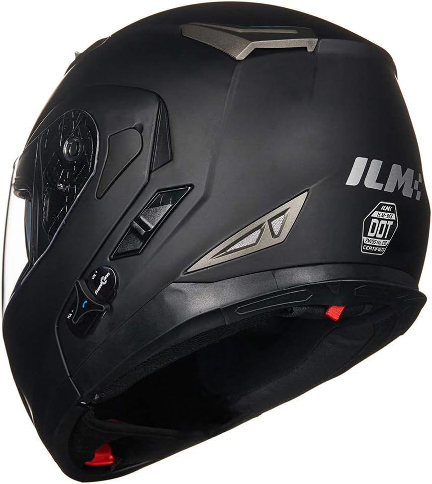 ILM - Casco de Motocicleta Modular Integrado con Bluetooth, con protección Solar para Mp3, Modelo 953/953 Pro