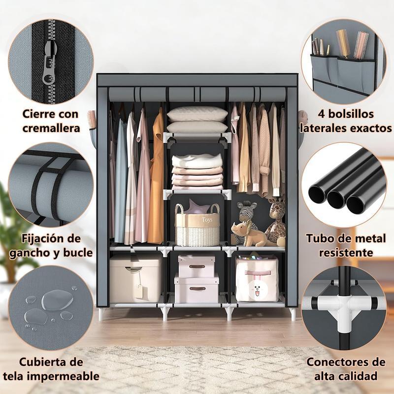 LERFM Closet Armable Ropero Rack Guardaropa Recamara Organización, Bonito, Práctico Y Resistente. Armario Plegable Organizador de Ropa,navidadRebajas de fin de año,Dazy ,Sheglam
