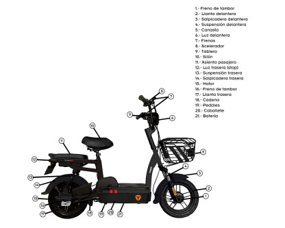 Moto Eléctrica Yadea Lemeng 2024