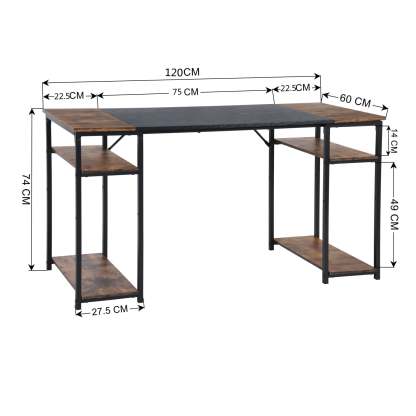 Escritorio Grande 140cm Color Madera con Negro,con Bolsa de Almacenamiento