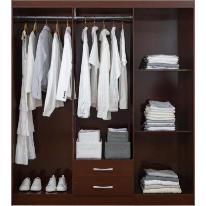Closet Caoba 6 puertas 2 cajones