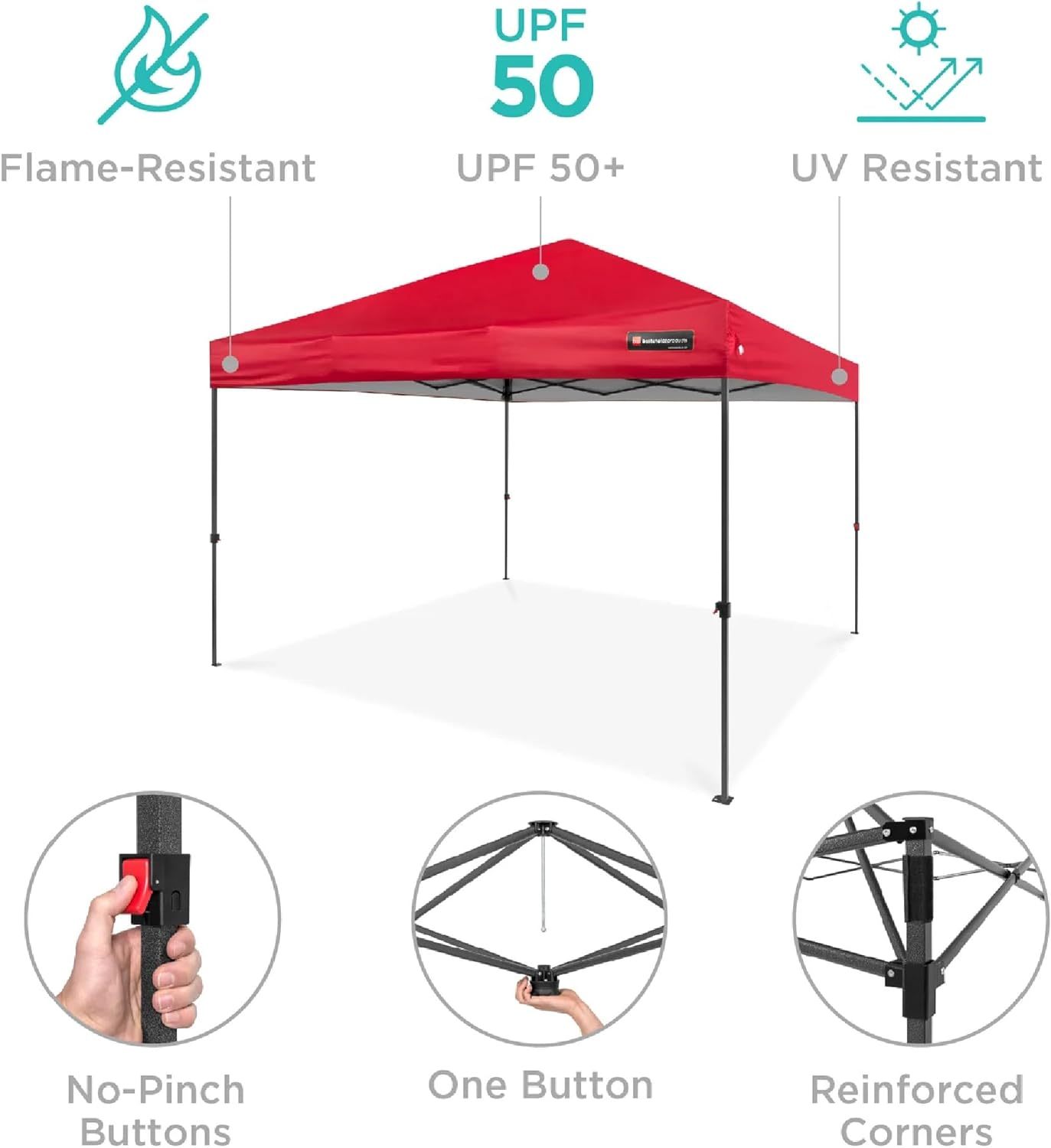 Best Choice Products - Toldo de armado fácil de 1 persona con un botón, tienda portátil e instantánea, funda, 3 x 3 metros, 4 bolsas de peso, color azul