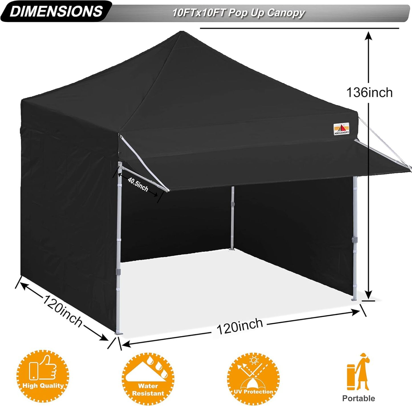 ABCCANOPY Kingkong-Series - Juego de Dosel instantáneo Comercial de 10 x 10 pies (Incluye Bolsa de Transporte de 30 Colores), Azul (Sky Blue)