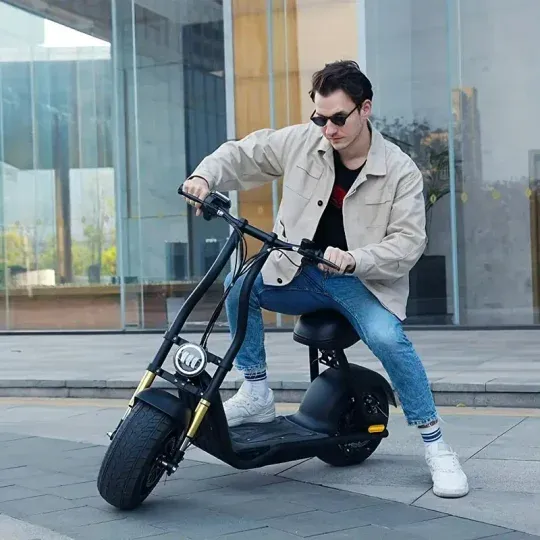 Ciclomotores para adultos, ciclomotor, , scooter eléctrico de neumáticos gruesos, scooter eléctrico de alta resistencia. Ciclomotor eléctrico para adultos, scooter eléctrico para adultos con asiento, batería de litio de 48 V 12 Ah