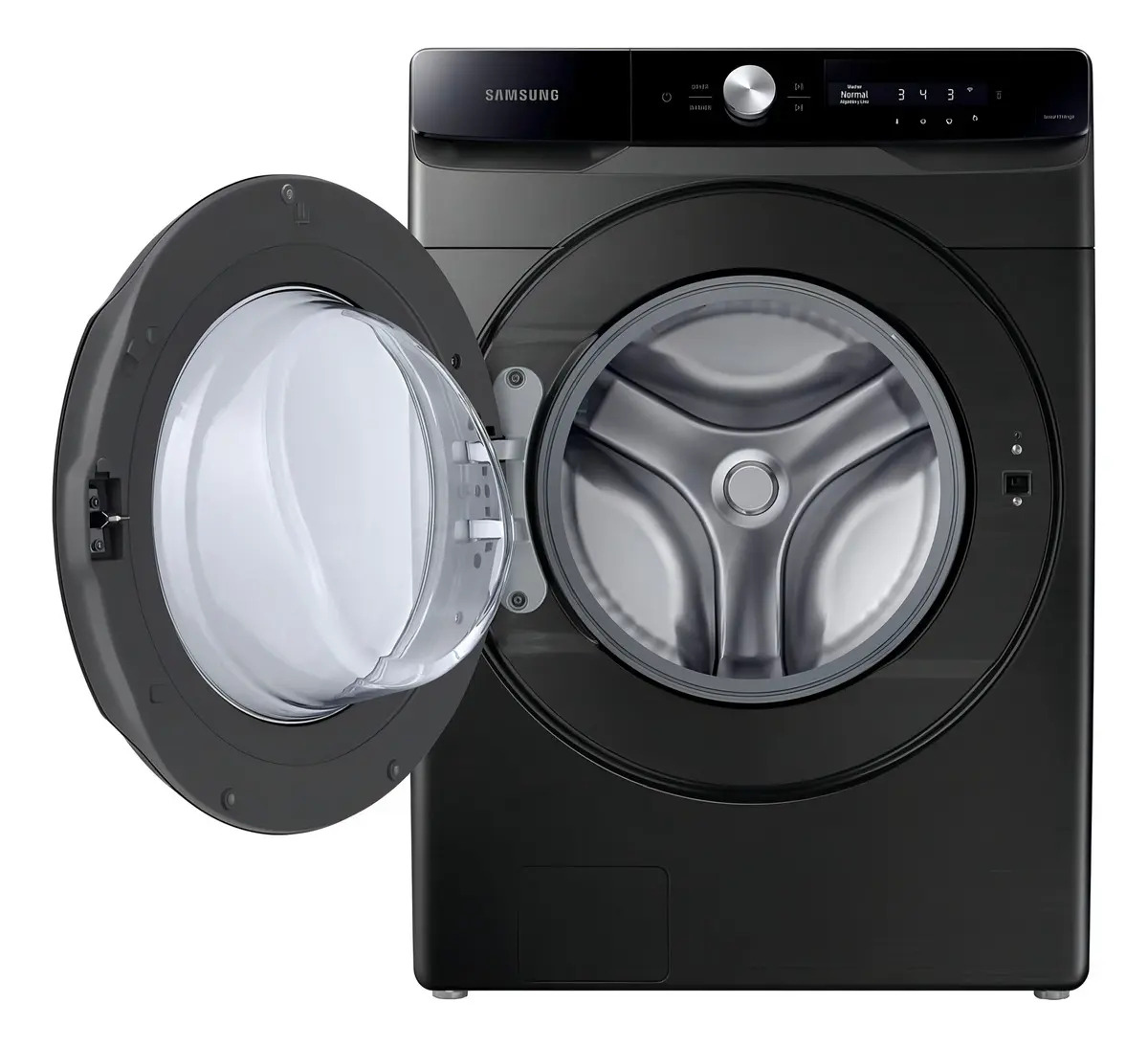 Lavadora Samsung Con Panel Multicontrol, 22kg Wf22c6400av Color Negro