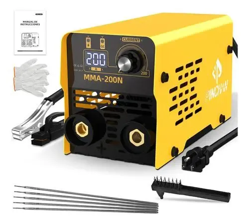 Soldadora Inverter Portátil MMA 110V, Tecnología IGBT, Pantalla Digital LED, Ligera, Función Antiadherente, Incluye Guantes, Ideal para Bricolaje y Reparación
