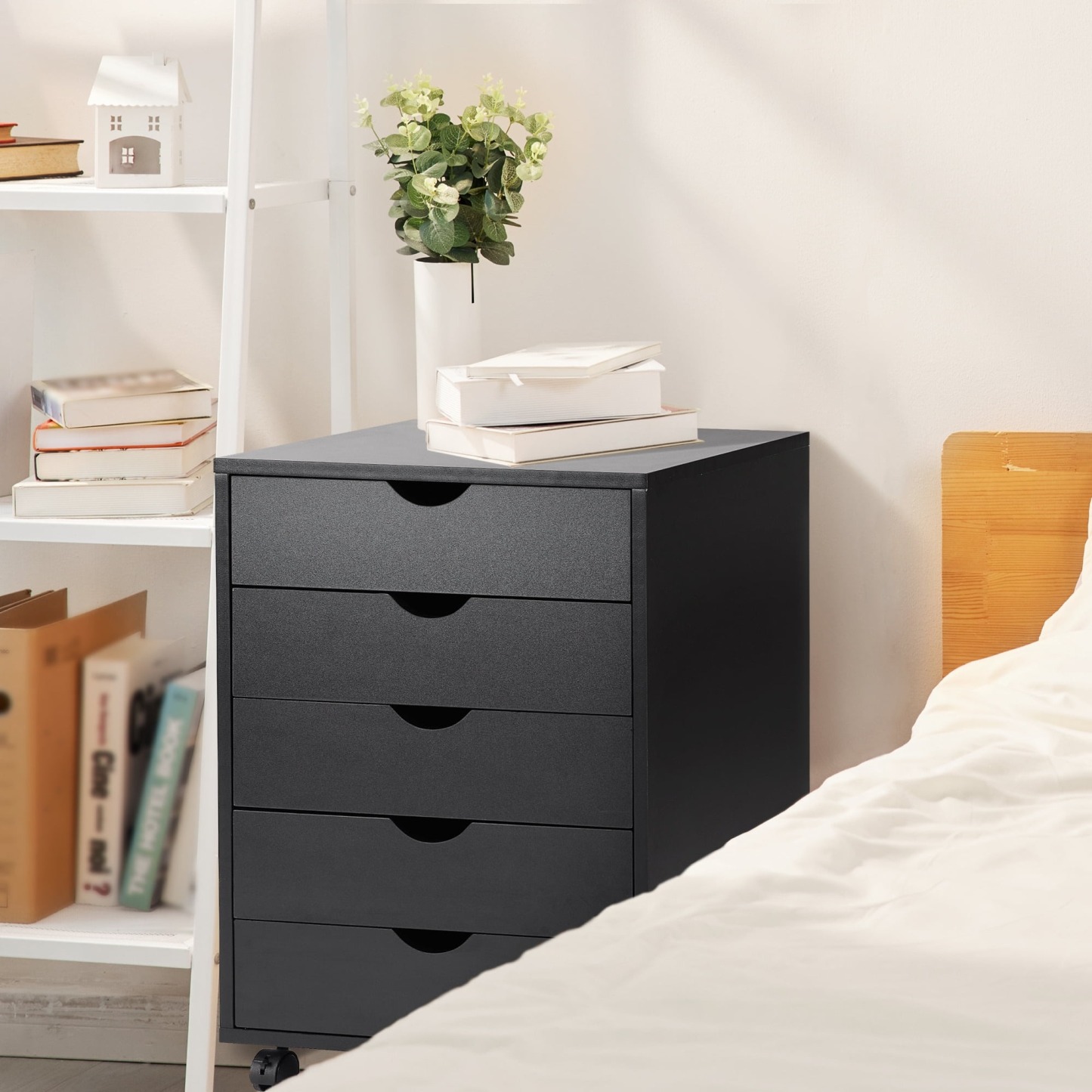 Cómoda EDX de 7 cajones: amplio armario de madera para organizar el dormitorio, el hogar y la oficina, color blanco