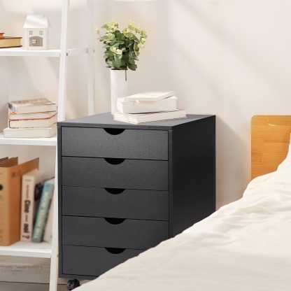 Cómoda EDX de 7 cajones: amplio armario de madera para organizar el dormitorio, el hogar y la oficina, color blanco