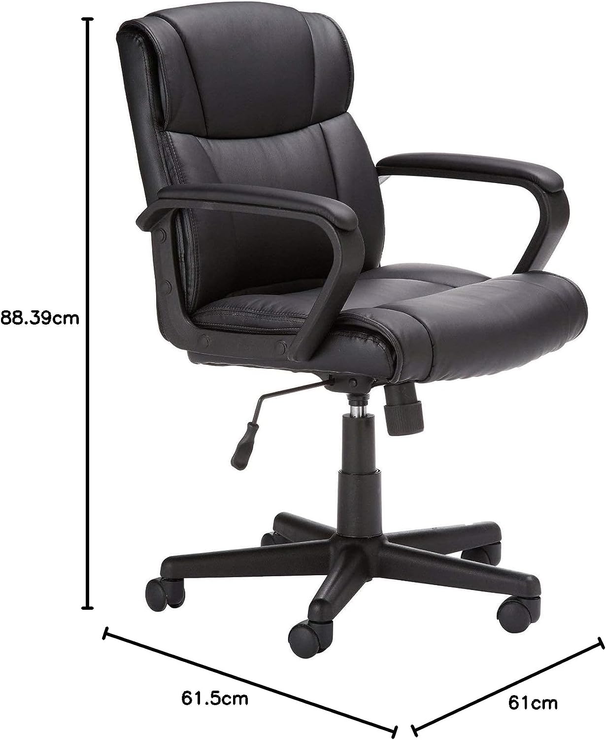 Silla ergonómica de escritorio de oficina con reposabrazos, altura e inclinación ajustable, giro de 360 grados, capacidad de 124 kg