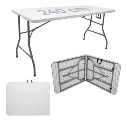 Mesa combinada plegable Linium 2,40m color blanco --- paño de limpieza