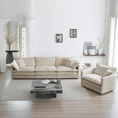 Neylory - Sofá de dos plazas con 2 almohadas para sala de estar, recámara, departamento, 2 plazas de felpilla para asiento profundo