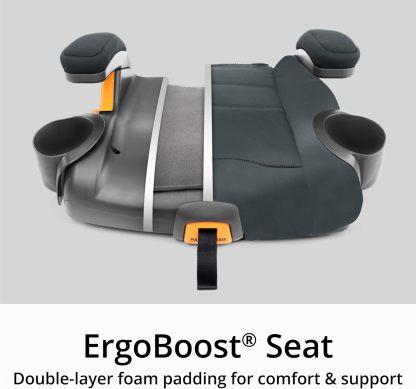 Chicco - KidFit Zip Air Plus 2 en 1 asiento elevador de posicionamiento para coche – Q Collection, negro/gris