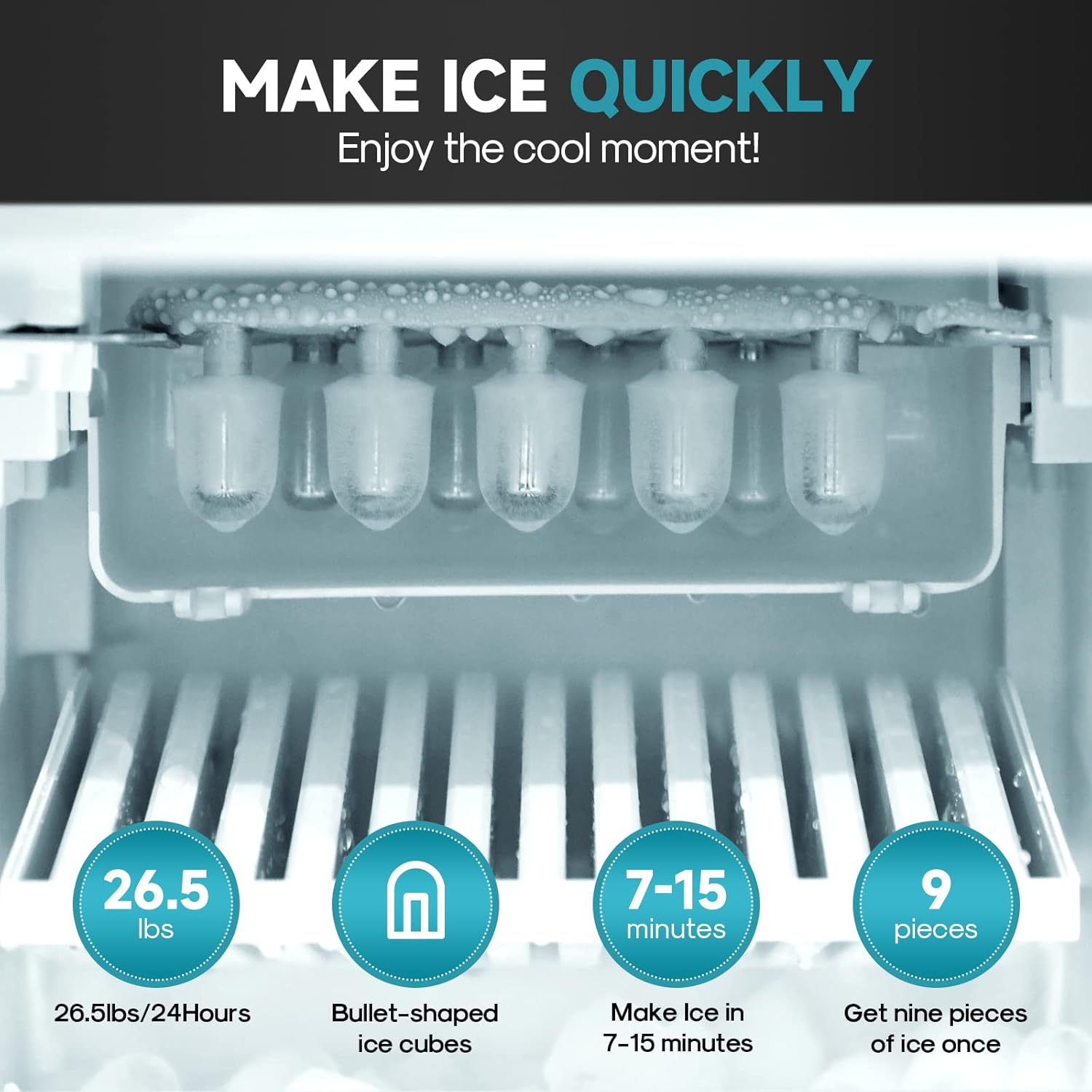 ICEPURE - Dispensador de agua 3 en 1 con máquina de hielo integrada, agua caliente y fría temperatura y hielo bala, carga superior de 2, 3 o 5 galones, 24 libras por máquina de hielo de 24 horas,