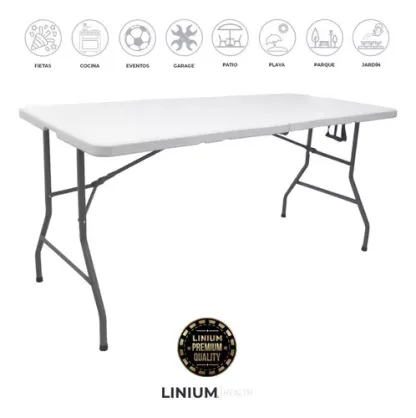 Mesa combinada plegable Linium 2,40m color blanco --- paño de limpieza