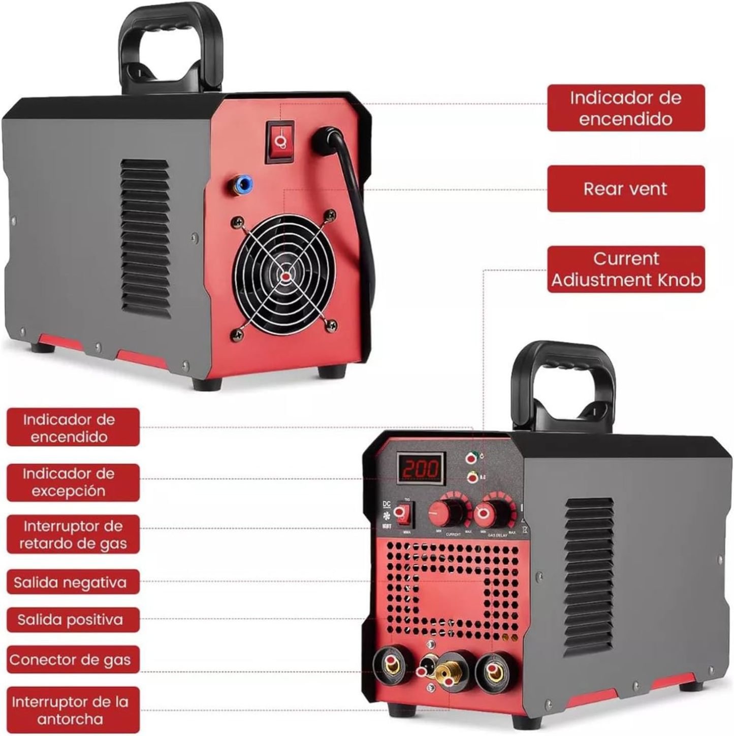 YOMYM Soldadora Inversora Portátil, Máquina de Soldar 110/220V 250A para MMA/TIG