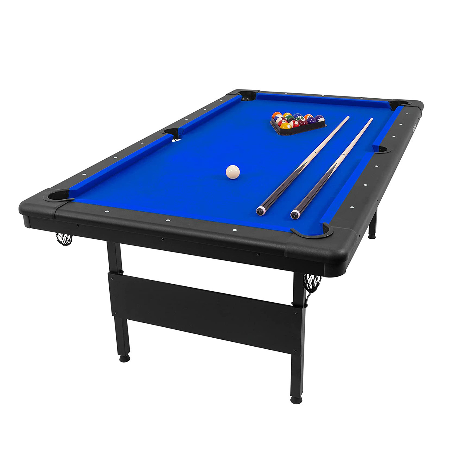 Mesa de billar de 7 pies – Mesa de billar portátil – Incluye juego completo de bolas, 2 tacos, tiza y cepillo de fieltro