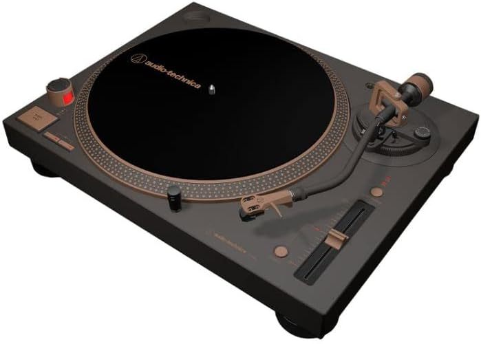 Audio-Technica - Tocadiscos AT-LP120XUSB-BK con accionamiento directo (analógico y USB), totalmente manual, alta fidelidad, 3 velocidades, convierte vinilo a digital, antipatinaje y control de tono variable, negro