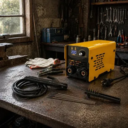 Soldadora Inverter Portátil MMA 110V, Tecnología IGBT, Pantalla Digital LED, Ligera, Función Antiadherente, Incluye Guantes, Ideal para Bricolaje y Reparación