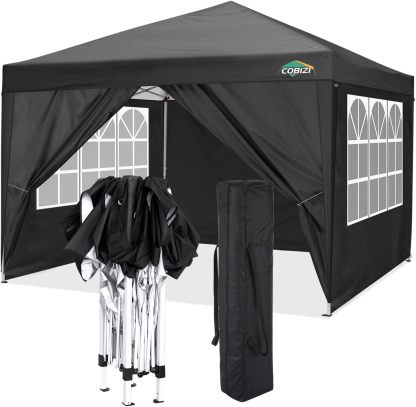 COBIZI - Toldo desplegable de 10 x 20 Pulgadas con 6 Paredes Laterales, toldo Impermeable para Eventos al Aire última intervensión, UPF 50+ cenador portátil para Fiestas, Playa, Camping, Boda,