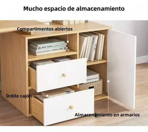 Escritorio Minimalista Oficina Estacion Trabajo 2 Cajones