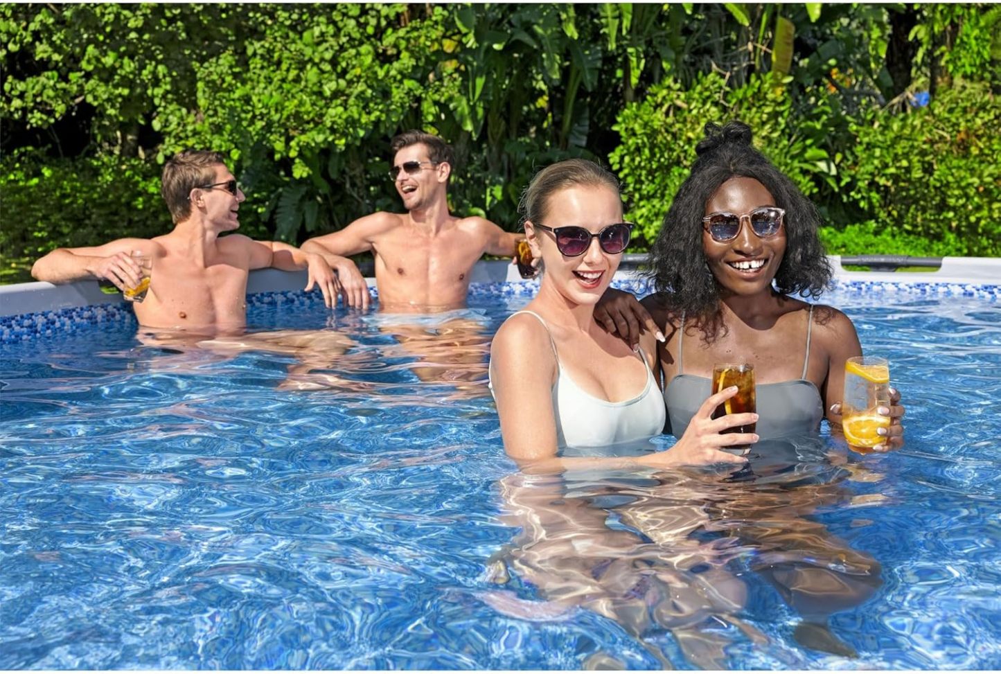 Bestway Steel Pro MAX - Juego de piscina redonda sobre el piso de 14 x 33 pulgadas, incluye bomba de filtro de 530 galones