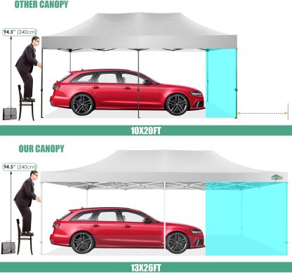 COBIZI - Toldo desplegable de 10 x 20 Pulgadas con 6 Paredes Laterales, toldo Impermeable para Eventos al Aire última intervensión, UPF 50+ cenador portátil para Fiestas, Playa, Camping, Boda,