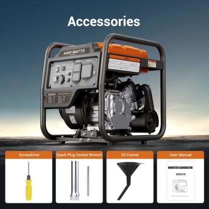 🎁Generador inversor portátil de 4400 W, alimentado por gasolina, modo ECO, silencioso, apto para caravanas.