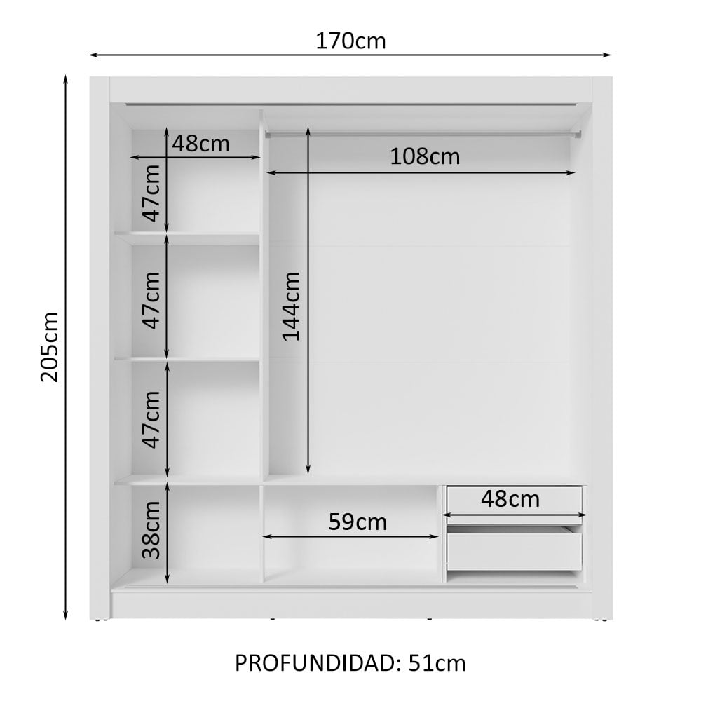 Ropero Clóset Madesa 3 Puertas BB 02