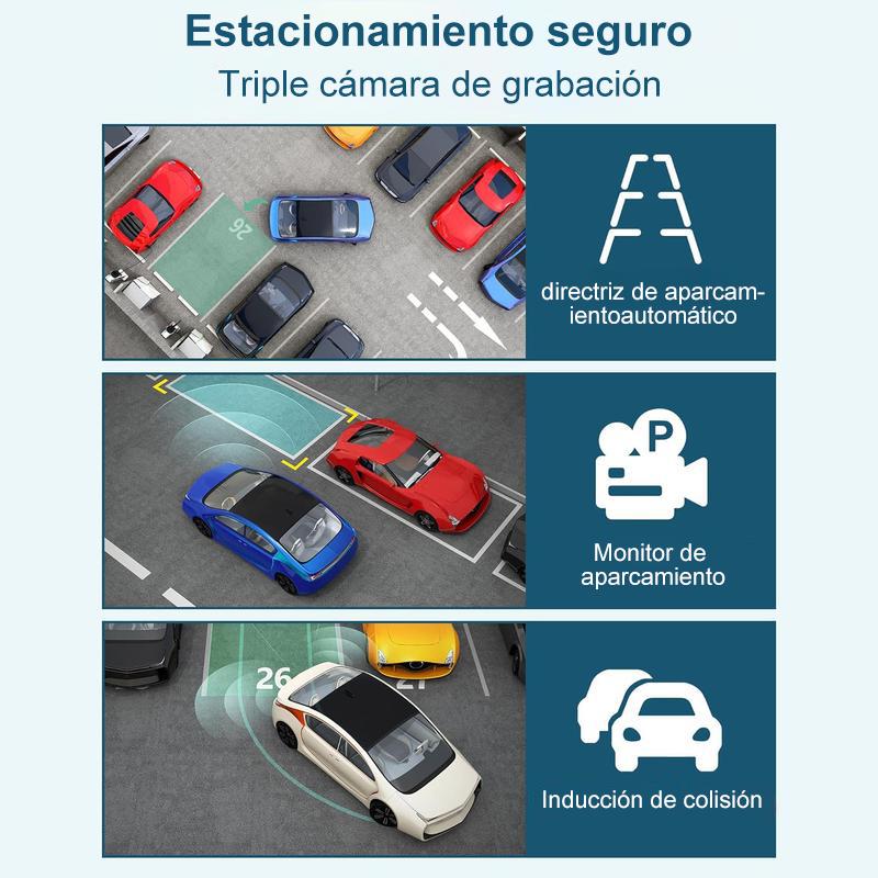 【QPJ】2026 nueva grabadora de conducción 4K Tarjeta de 64GB incorporada súper visión nocturna 170 ° gran angular Grabación en bucle de 24 horas, regalo de vacaciones