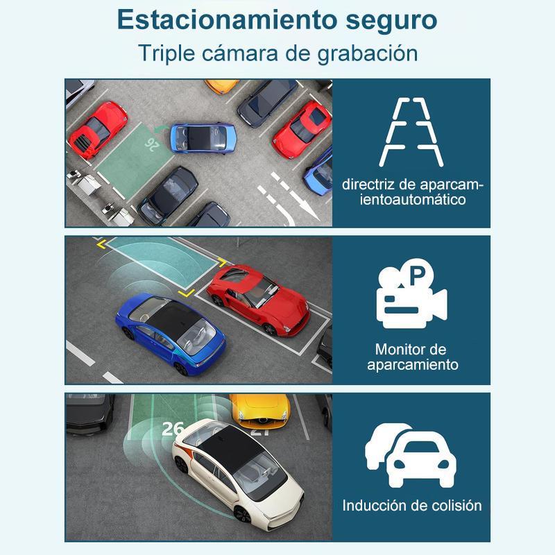 【QPJ】2026 nueva grabadora de conducción 4K Tarjeta de 64GB incorporada súper visión nocturna 170 ° gran angular Grabación en bucle de 24 horas, regalo de vacaciones