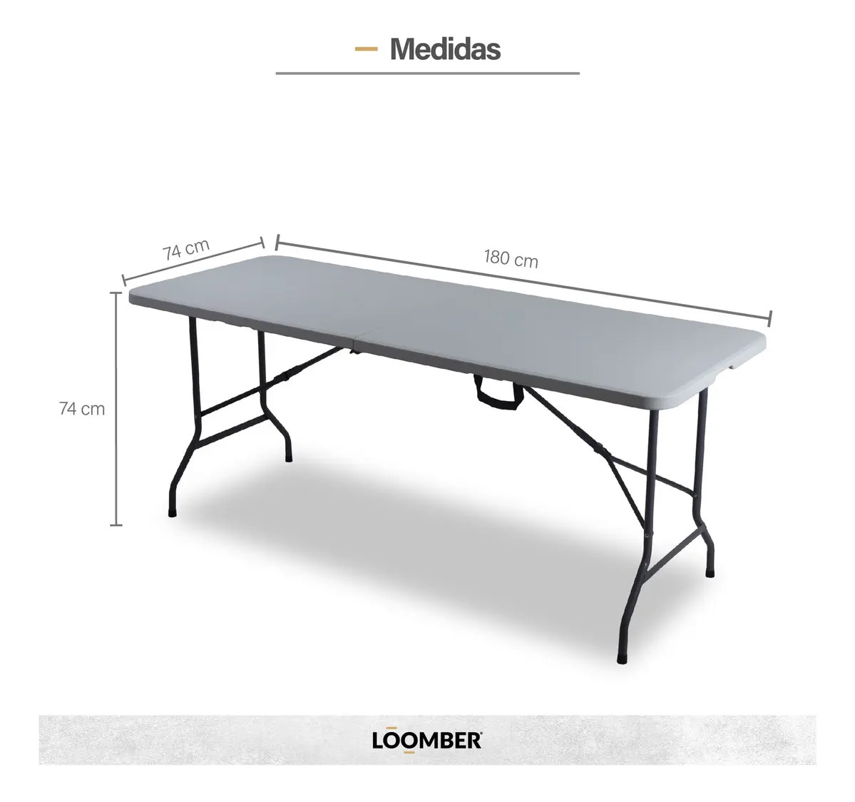 2 Mesas Plegables Blancas 180 cm Portátiles