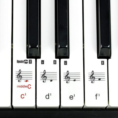 RockJam - Kit de piano con teclado de 61 teclas con banco para teclado, soporte para teclado, auriculares, pegatinas para notas de piano y lecciones de piano Simply