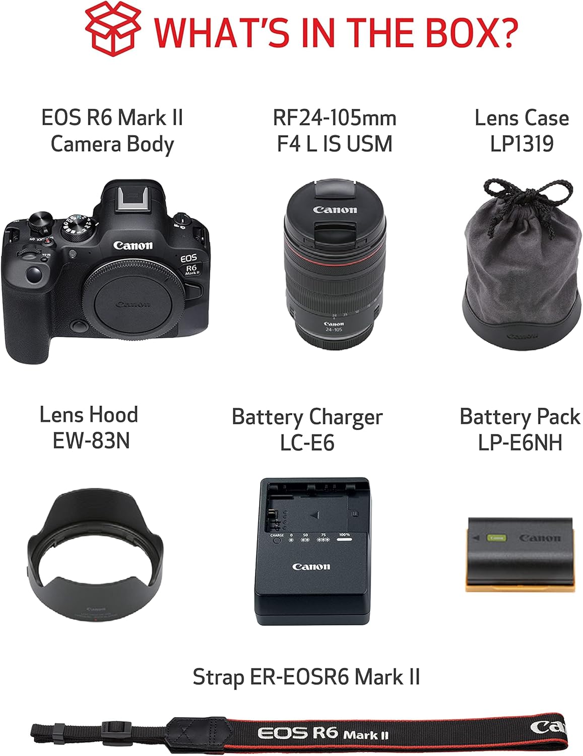 Canon EOS R6 Mark II Cámara sin Espejo RF24-105 mm F4 L USM, Kit de Lentes híbrido, cámara de fotograma Completo, Sensor CMOS de 24,2 megapíxeles Capacidad de cámara de Fotos y Video, Montaje RF,
