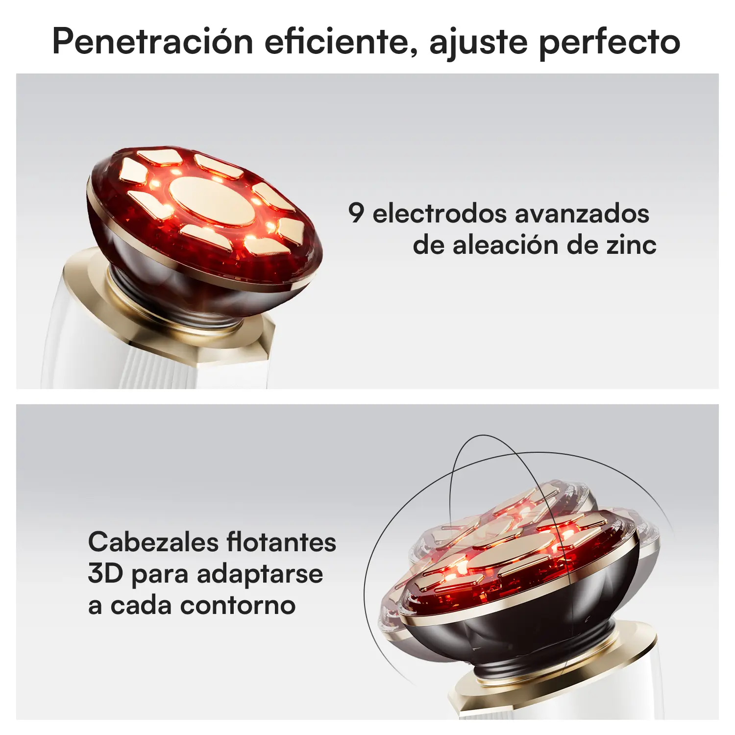 Masajeador Facial 3 en 1 para Rostro y Cuello | Dispositivo de Belleza Antiedad para Reafirmar, Levantar e Hidratar la Piel